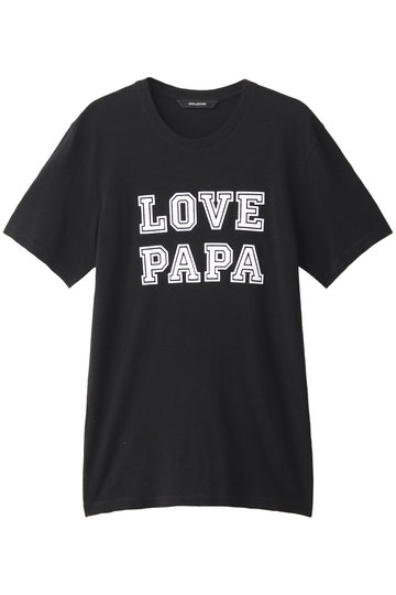 SALE 【50%OFF】 ZADIG & VOLTAIRE ザディグ エ ヴォルテール メンズ(MENS)TOMMY LOVE PAPA Tシャツ ブラック