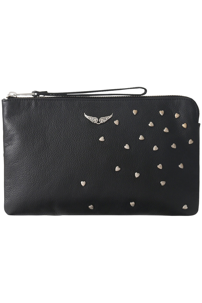 ZADIG & VOLTAIRE ザディグ エ ヴォルテール UMA HEART GRAINED ウォレット/財布 ブラック