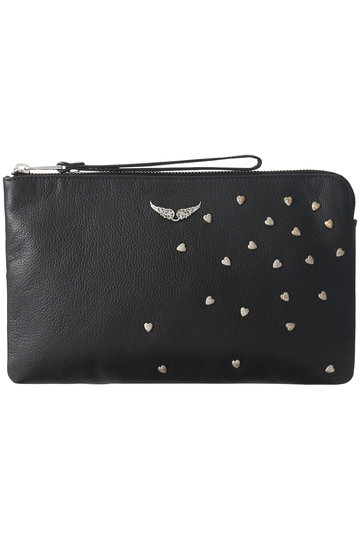 ZADIG & VOLTAIRE ザディグ エ ヴォルテール UMA HEART GRAINED ウォレット/財布 ブラック
