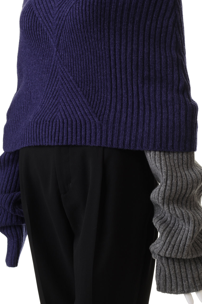 UJOH(ウジョー)|Wool ブロークン ローゲージニット/ブルー の通販