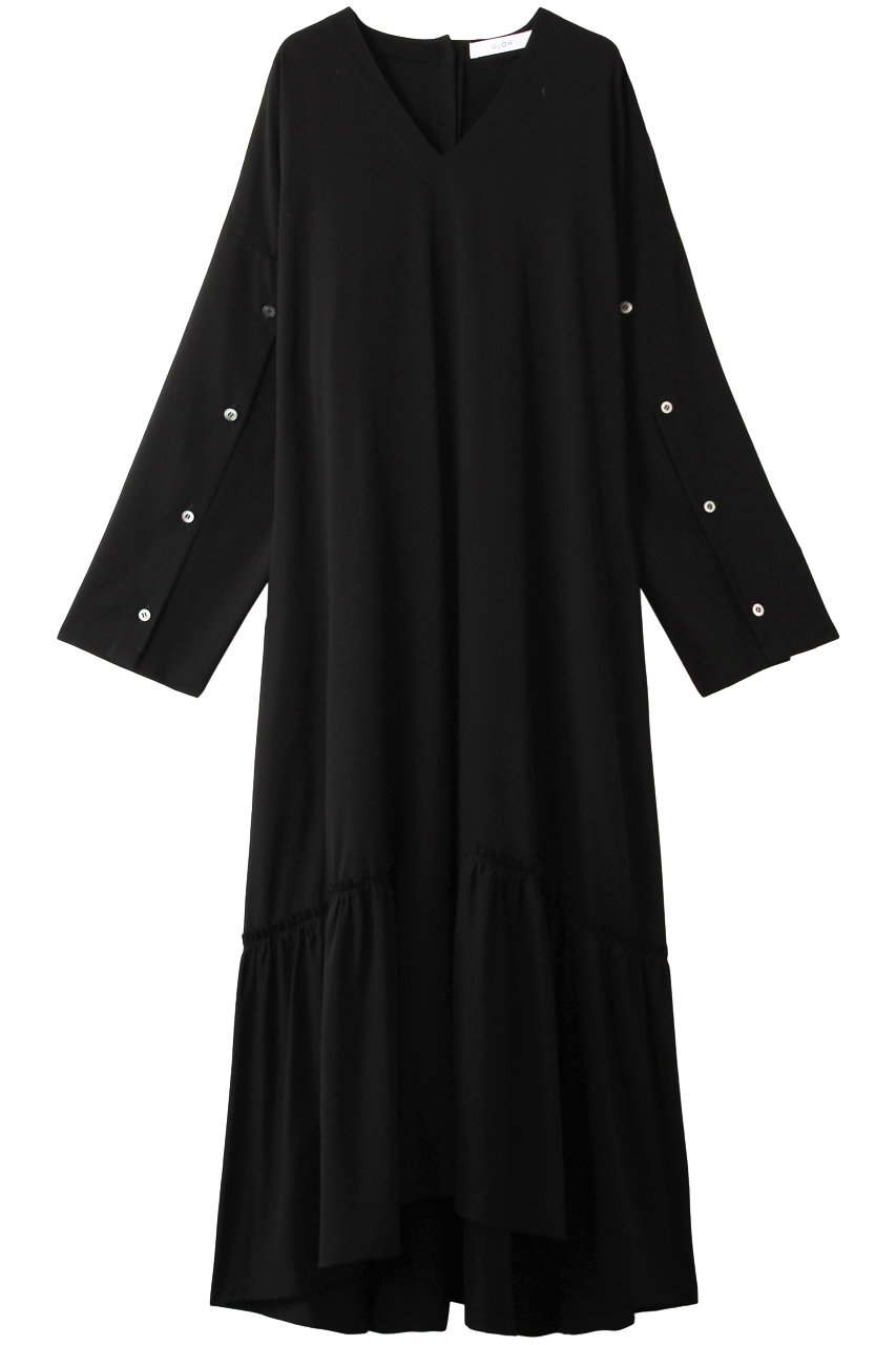 SALE 【50%OFF】 UJOH ウジョー ヘムギャザーウールドレス ブラック