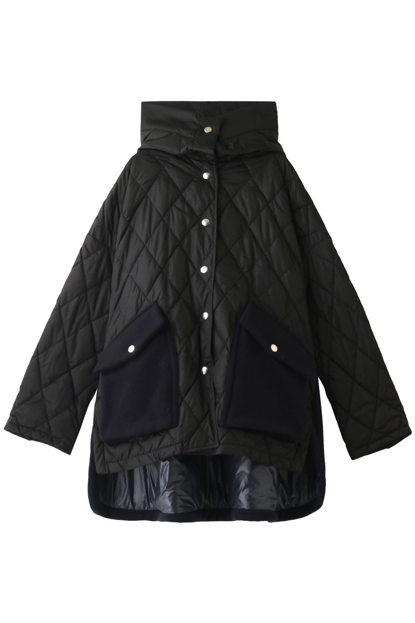 SALE 【50%OFF】 UJOH ウジョー 【SALDARINI×Ujoh】CASHMERE FLAKES フーデットフレアブルゾン ブラック