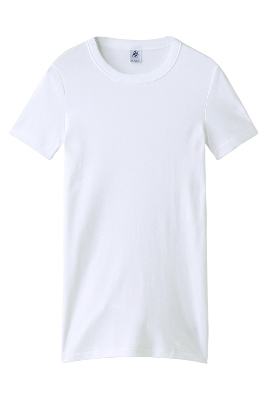 PETIT BATEAU プチバトー クルーネック半袖Tシャツ ホワイト