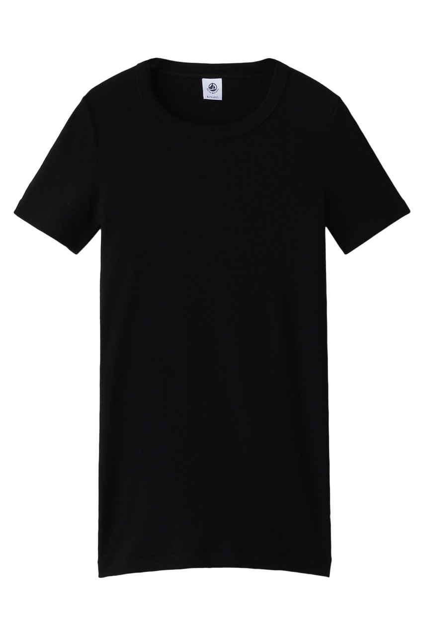 PETIT BATEAU プチバトー クルーネック半袖Tシャツ ブラック