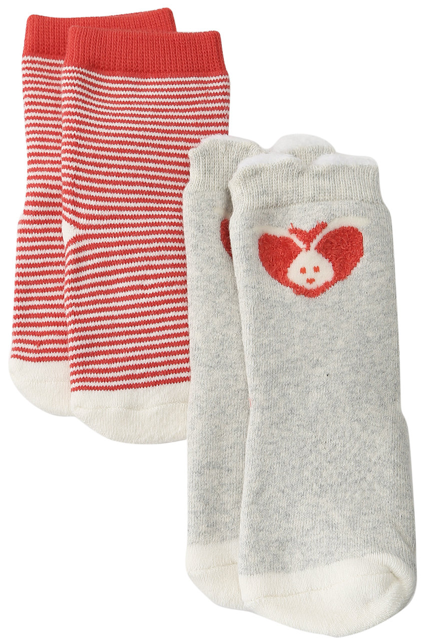 SALE 【30%OFF】 PETIT BATEAU プチバトー 【Baby】ソックス2枚組 霜降りライトグレー×オフホワイト