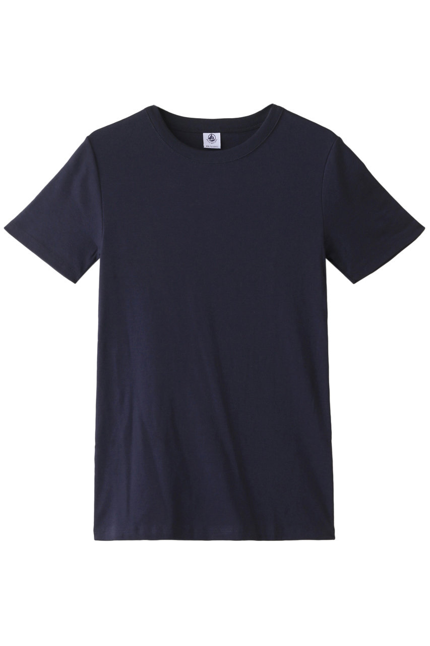 PETIT BATEAU プチバトー クルーネック半袖Tシャツ ダークネイビー