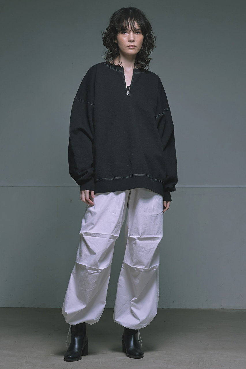 sisii(シシ)｜【UNISEX】ZIP CREW プルオーバー/ブラック の通販