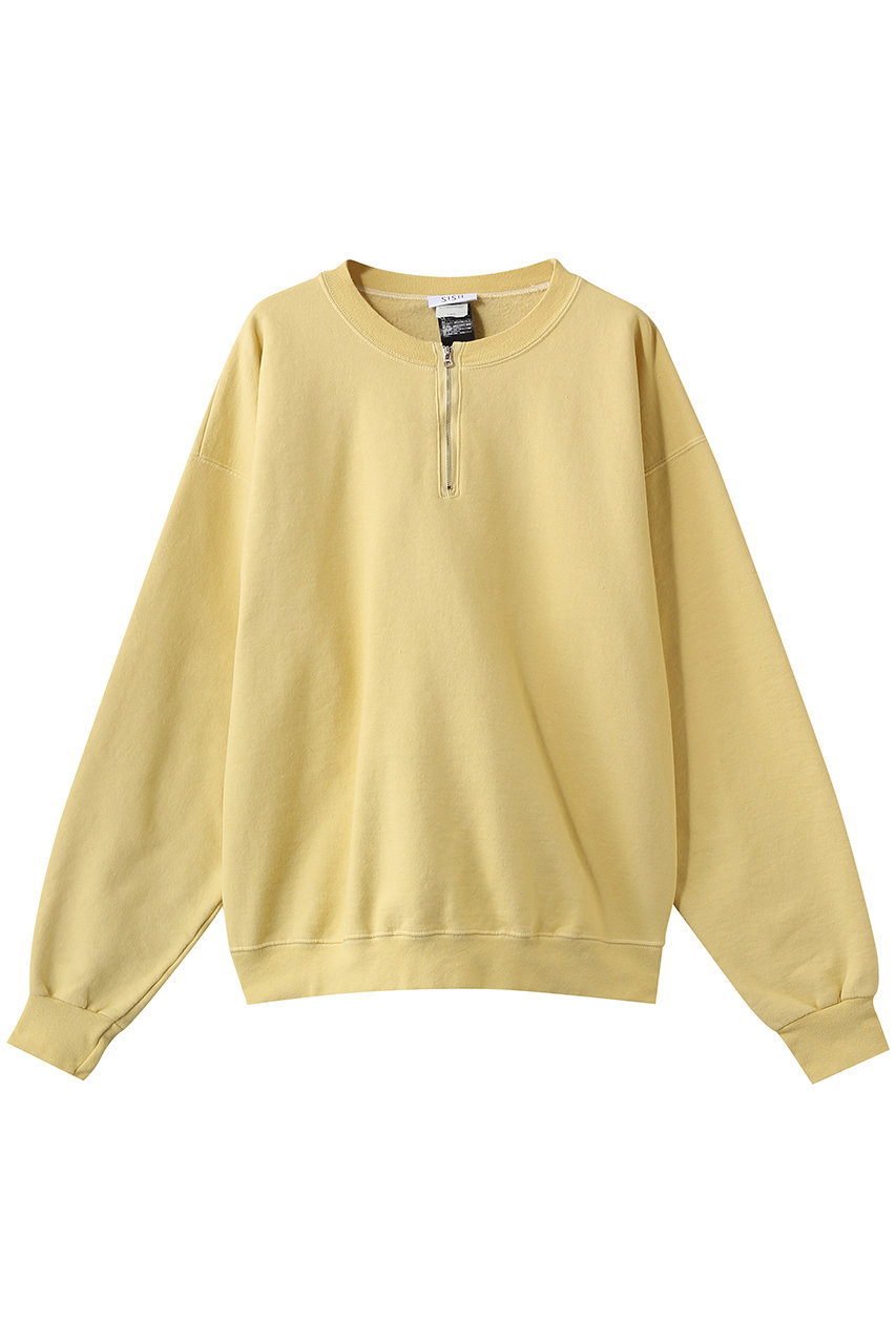 シシ/sisiiの【UNISEX】ZIP CREW プルオーバー(イエロー/23326)