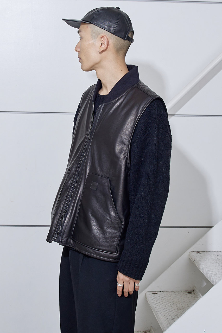 sisii(シシ)｜【UNISEX】Loose fit rib vest/ブラック の通販 