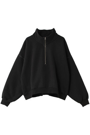 シシ/sisiiの【UNISEX】クロップド ハーフジップ ハイネック スウェット(110100/110105)