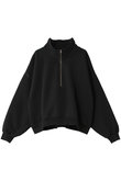【UNISEX】クロップド ハーフジップ ハイネック スウェット