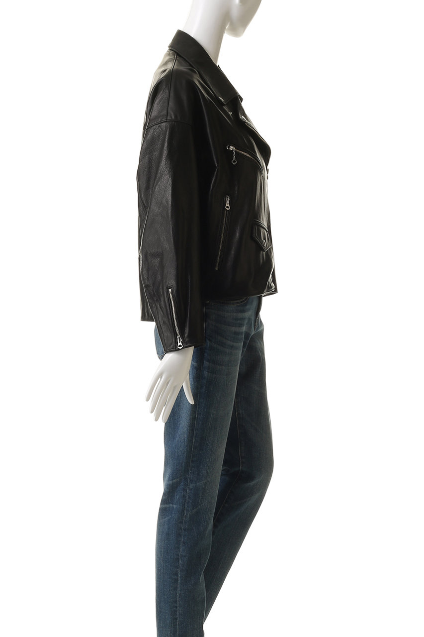 美品✨sisii ライダースジャケット　トロトロ　牛革　黒　S drop shoulder W riders | SISII
