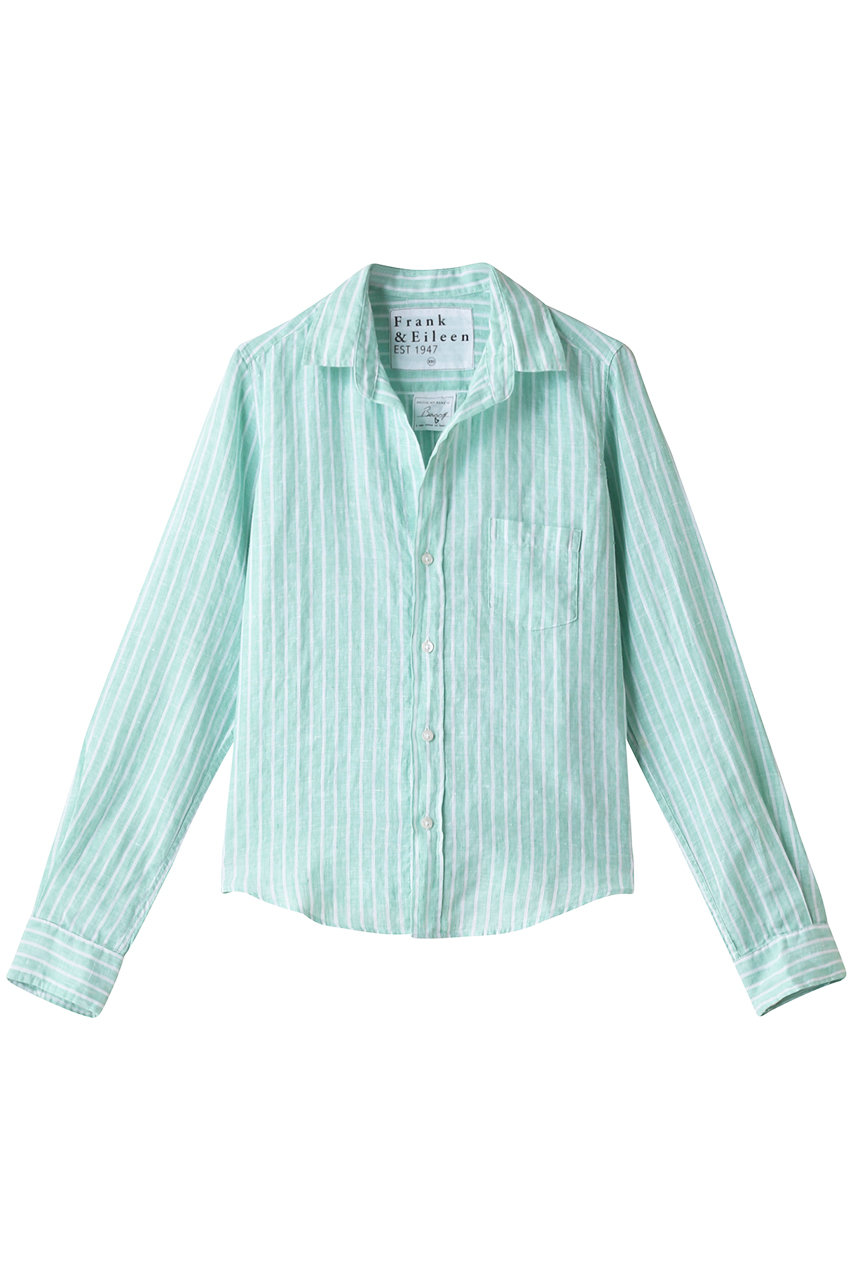 Frank Eileen フランク アイリーン Barry イタリアンリネン グリーンストライプシャツ ライトグリーン の通販 Elleshop エル ショップ