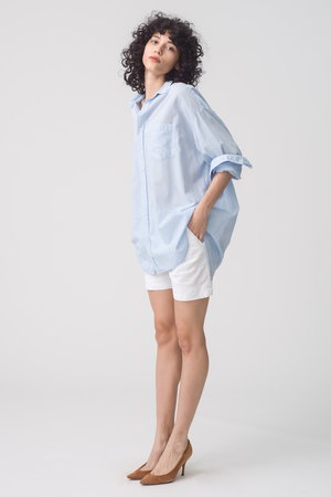 フランク＆アイリーン/Frank＆EileenのMACKENZIE ORGANIC VOILE フレンチブルービッグシャツ(110400/110403)