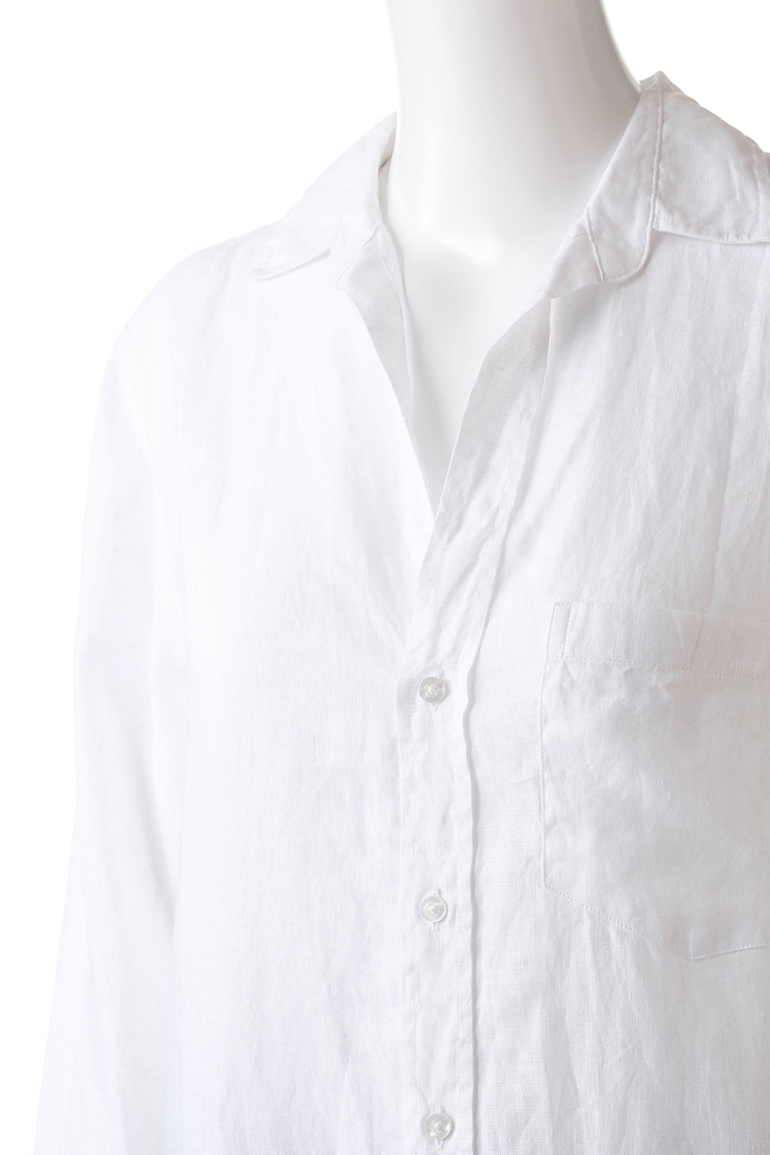 Frank＆Eileen LINEN ホワイトロングシャツ-