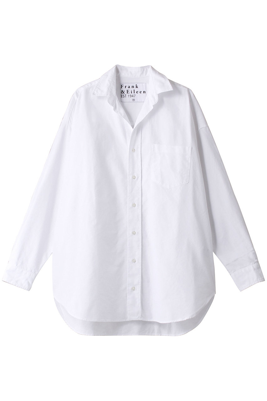Frank＆Eileen SHIRLEY イタリアンコットンオックスフォード ホワイトボタンアップシャツ (ホワイト, XS) フランク＆アイリーン ELLE SHOP