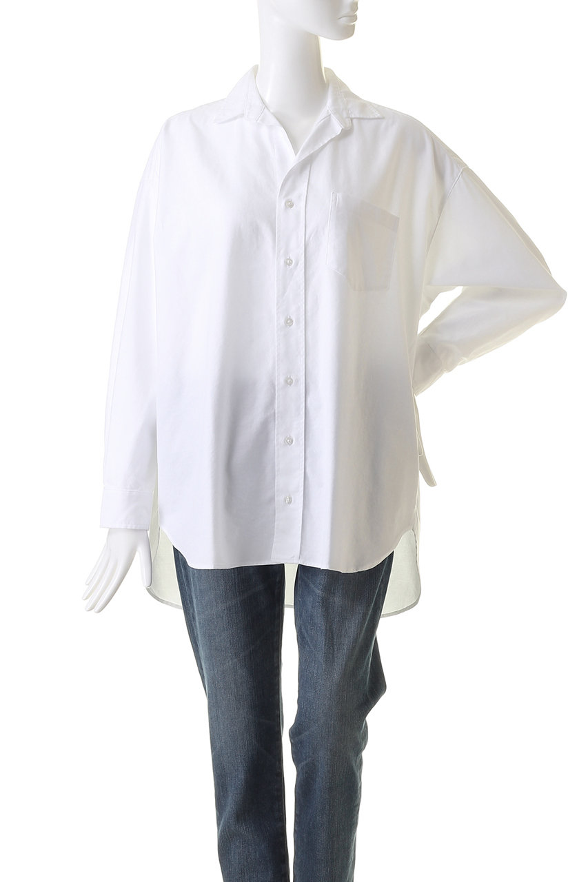 SHIRLEY イタリアンコットンオックスフォード ホワイトボタンアップシャツ
