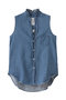 RUFFLE FIONA フェイマスデニム フリルカラー スリーブレスシャツ フランク＆アイリーン/Frank＆Eileen インディゴ