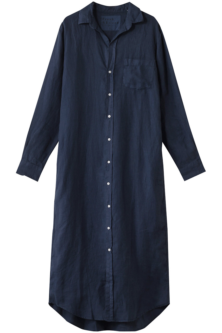 Frank&Eileen RORY ウォッシュドリネン ロングシャツ (ネイビー, XS) フランク&アイリーン ELLE SHOP Frank&Eileen RORY ウォッシュドリネン ロングシャツ (ネイビー, XS) フランク&アイリーン ELLE SHOP