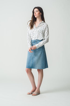 フランク＆アイリーン/Frank＆EileenのEILEEN イタリアンリネン XOプリントシャツ(110400/110403)