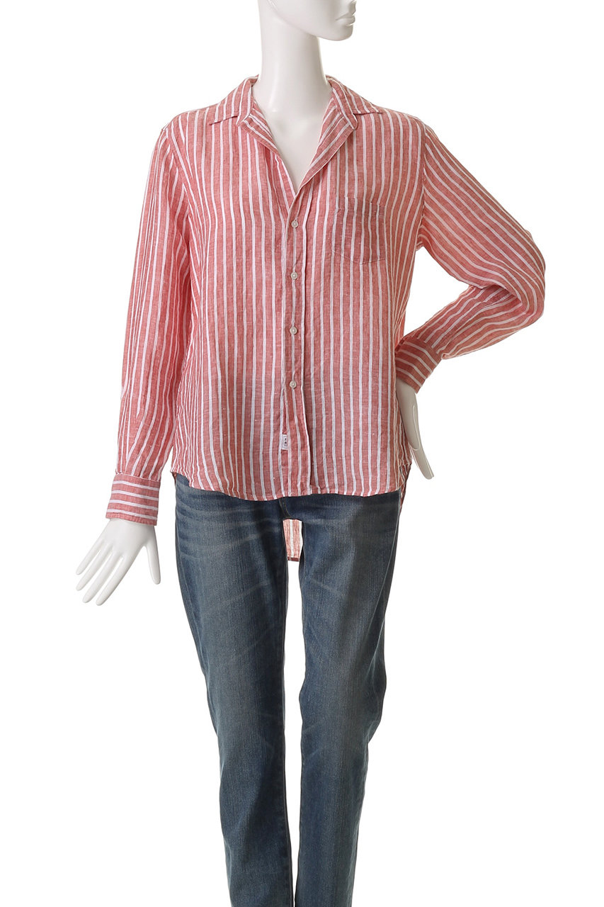 ◆極美品 フランクアンドアイリーン リネンシャツ ストライプ 麻100％ ビッグ Frank＆Eileen【フランク＆アイリーン】リネンビッグシャツ