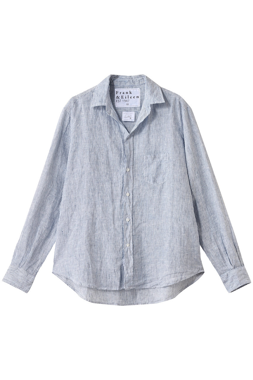 Frank&Eileen EILEEN イタリアンリネン ブルーストライプシャツ (ブルー, XXS) フランク&アイリーン ELLE SHOP Frank&Eileen EILEEN イタリアンリネン ブルーストライプシャツ (ブルー, XXS) フランク&アイリーン ELLE SHOP