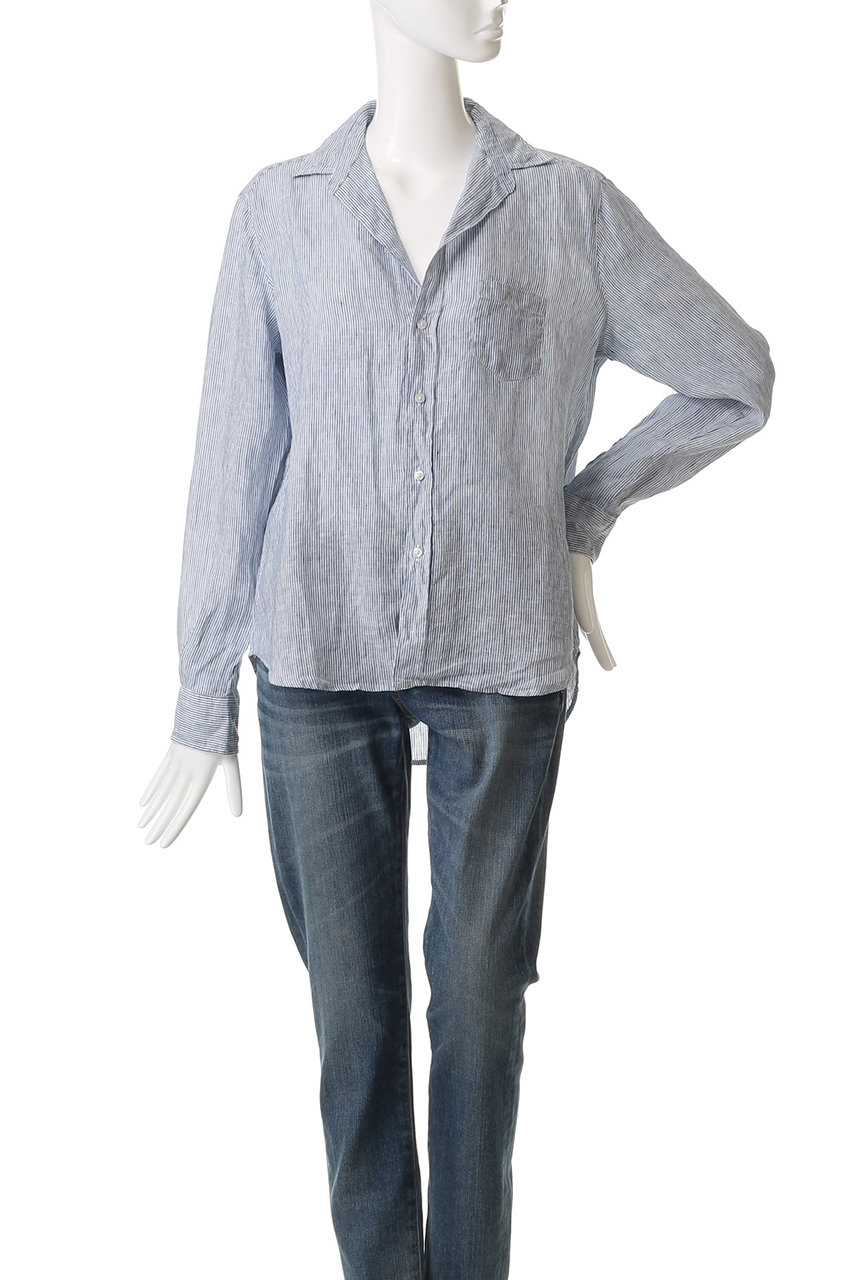 ◆極美品 フランクアンドアイリーン リネンシャツ ストライプ 麻100％ ビッグ Frank＆Eileen【フランク＆アイリーン】リネンビッグシャツ
