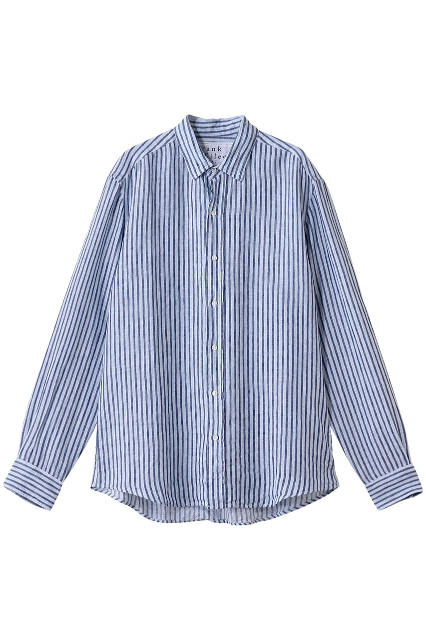 Frank&Eileen 【MEN】FINBAR イタリアンリネン ライトブルーストライプシャツ (ライトブルー, S) フランク&アイリーン ELLE SHOP Frank&Eileen 【MEN】FINBAR イタリアンリネン ライトブルーストライプシャツ (ライトブルー, S) フランク&アイリーン ELLE SHOP