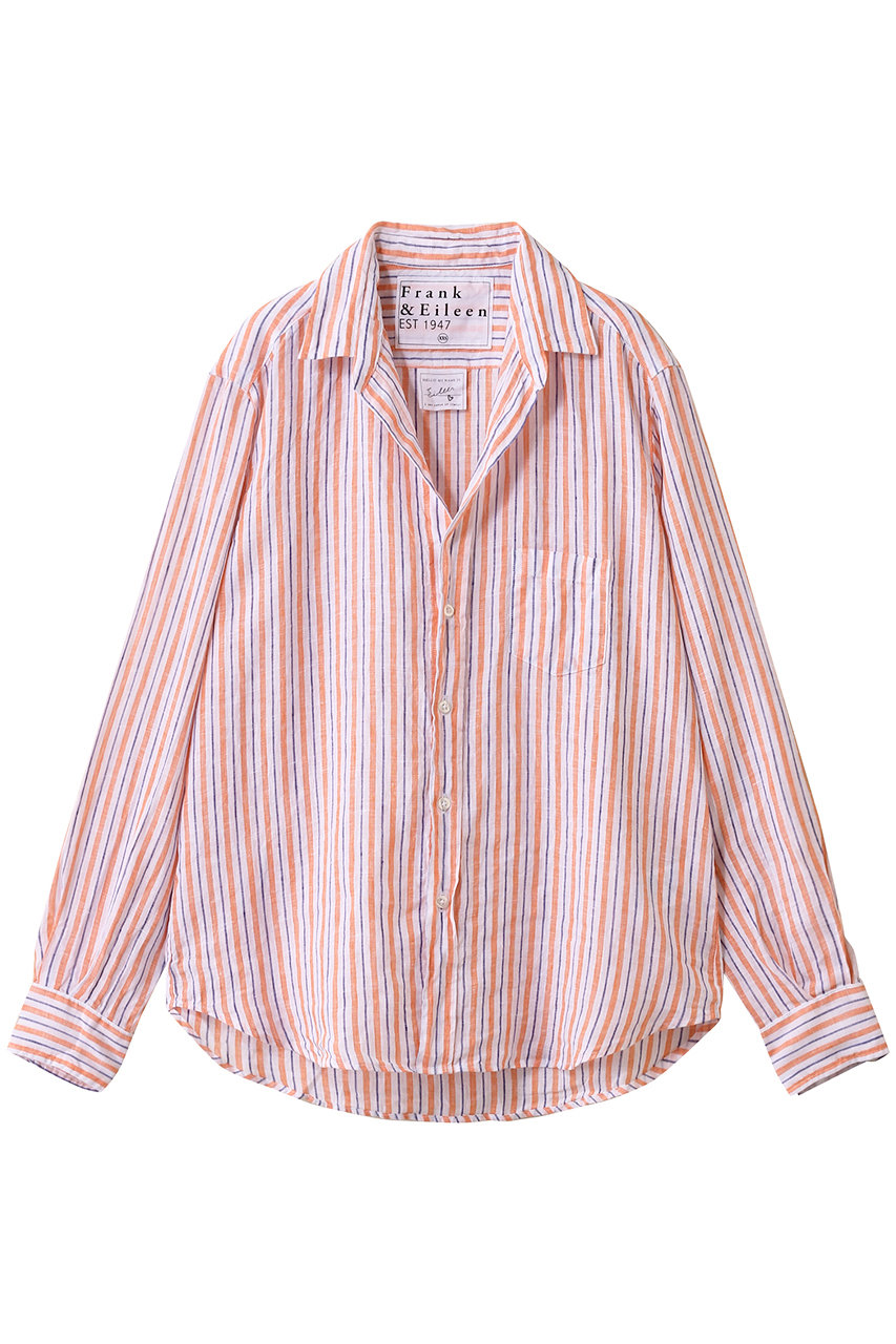 Frank&Eileen EILEEN イタリアンリネン マルチストライプ シャツ (オレンジ, XS) フランク&アイリーン ELLE SHOP Frank&Eileen EILEEN イタリアンリネン マルチストライプ シャツ (オレンジ, XS) フランク&アイリーン ELLE SHOP