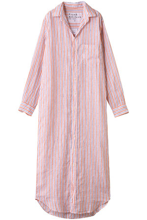 フランク＆アイリーン/Frank＆EileenのRORY イタリアンリネン  マルチストライプ ロングシャツ(110400/110403)