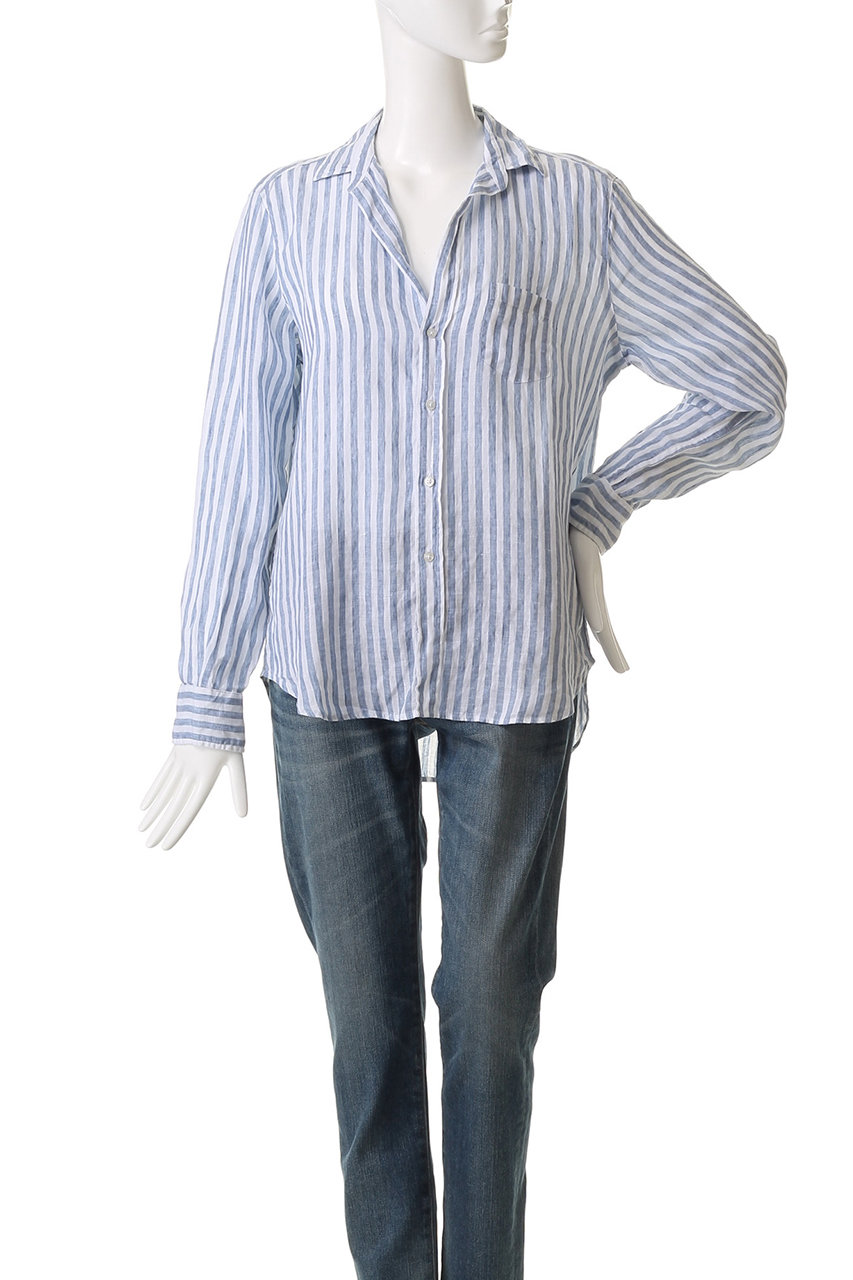 ◆極美品 フランクアンドアイリーン リネンシャツ ストライプ 麻100％ ビッグ 美品✨フランクアンドアイリーン バリー リネンシャツ