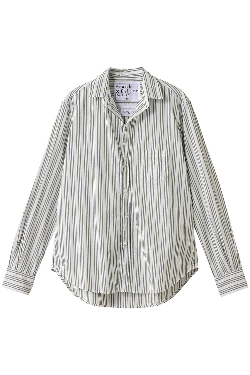 フランク＆アイリーン/Frank＆EileenのEILEEN イタリアンコットン マルチストライプ プリント シャツ(ホワイト/4210700129)