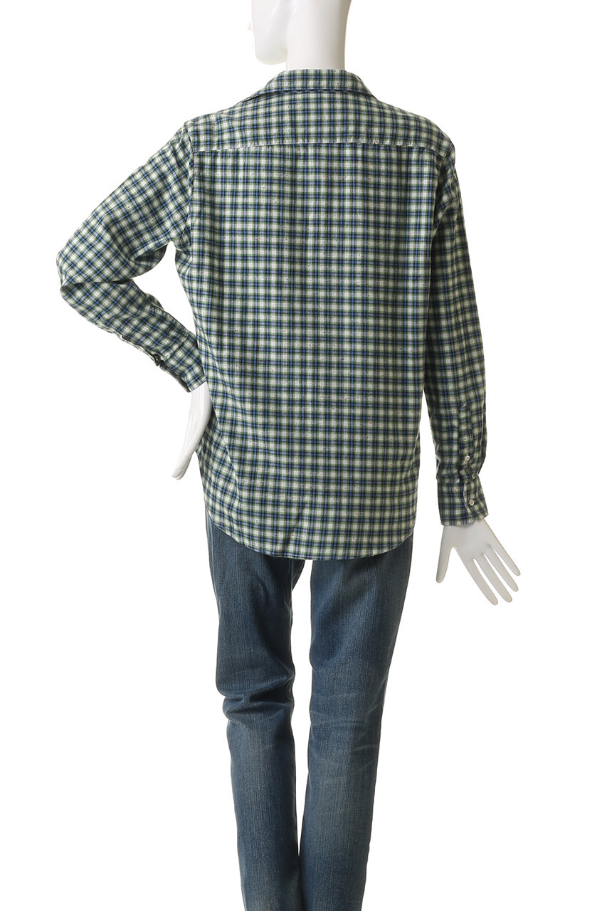 【値下げ】Frank&amp;Eileen フランクアンドアイリーン スキッパーシャツ イタリア コットン チェックシャツ 長袖シャツ ＸXS コットン  レディース【中古】 frank03008che1.jpg
