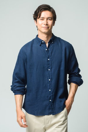 フランク＆アイリーン/Frank＆Eileenの【MEN】FINBAR ウォッシュドリネン カラーシャツ(110400/110403)