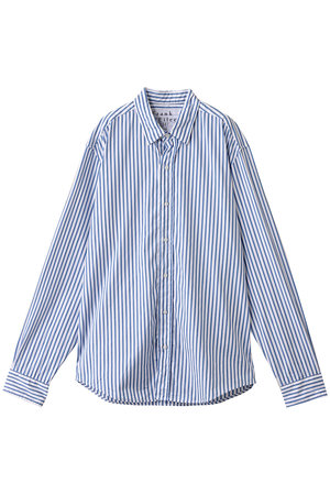 美品✨ フランクアンドアイリーン リネン ストラ イプ シャツ 青 白 ゆったり Frank＆Eileen｜フランク＆アイリーンのロングスリーブ