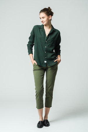 フランク＆アイリーン/Frank＆EileenのEILEEN イタリアンコットン グリーン シャツ(110400/110403)