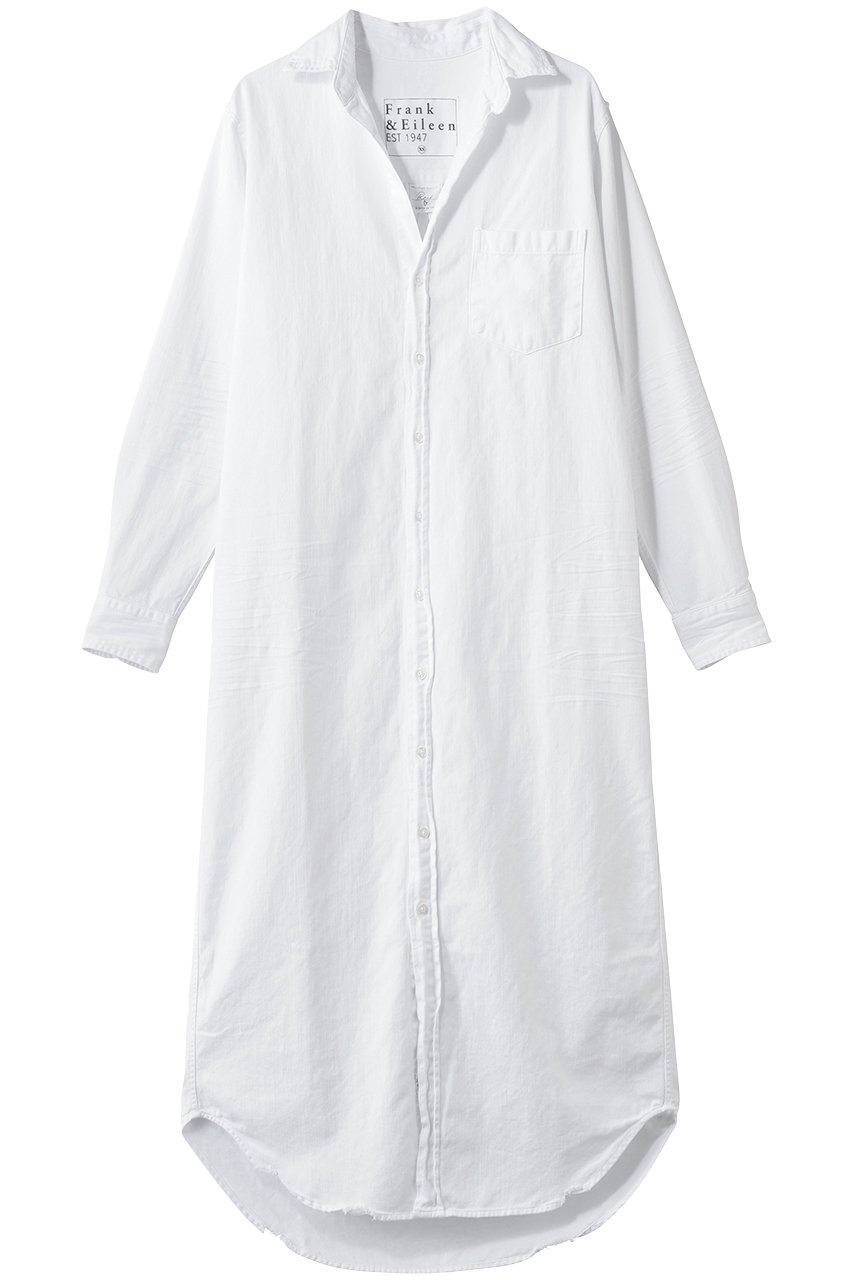 フランク＆アイリーン/Frank＆EileenのRORY イタリアンフェイマスカラーデニム ロングシャツ(ホワイト/4310700128)