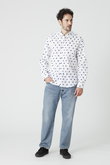 【MEN】 FINBAR イタリアンコットン ネイビードット シャツ