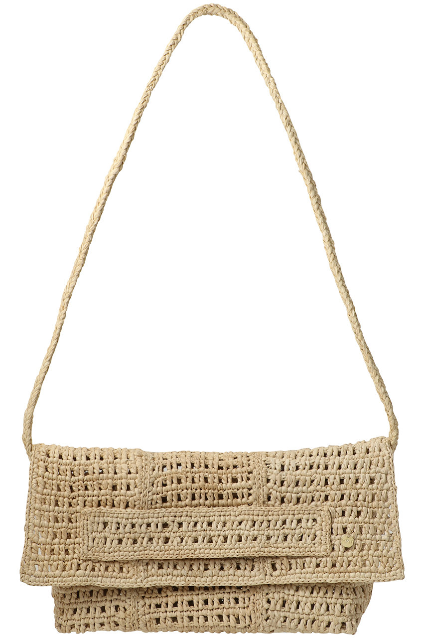 メゾン・エヌ・アッシュ・パリ/MAISON N.H PARISのUMA PETIT 2wayラフィアクラッチバッグ(ナチュラル/KL1R08B290)