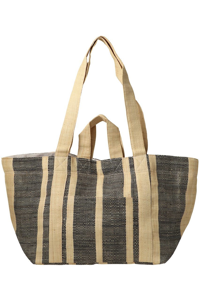 メゾン・エヌ・アッシュ・パリ/MAISON N.H PARISのSHOPPING MEDIUM トートバッグ(ナチュラル×ブラックストライプ/PN1B11B060)