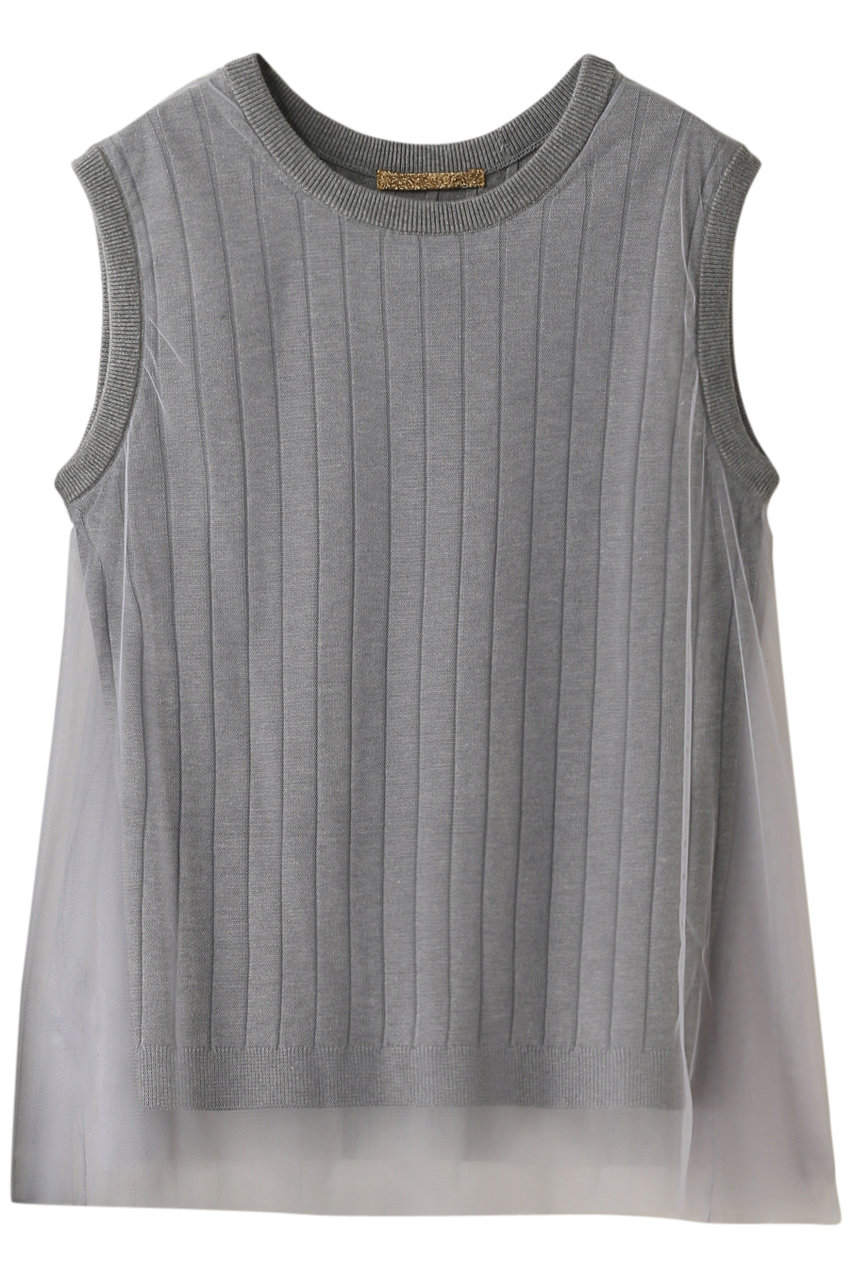 Rose Bud レース加工ノースリーブニット グレー の通販 Elleshop
