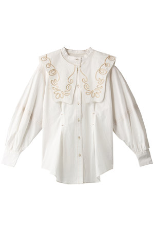 ローズバッド/ROSE BUDのつけ襟付き刺繍ブラウス
