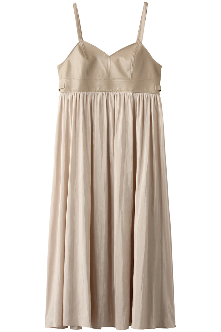 Rose Bud ローズバッド フェイクレザーキャミワンピース ベージュ の通販 Elleshop エル ショップ