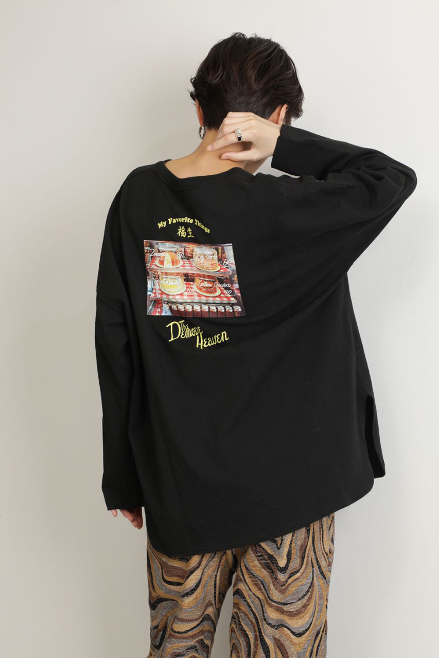 ROSE BUD ローズバッド My Favorite ThingsロングTシャツ ブラック