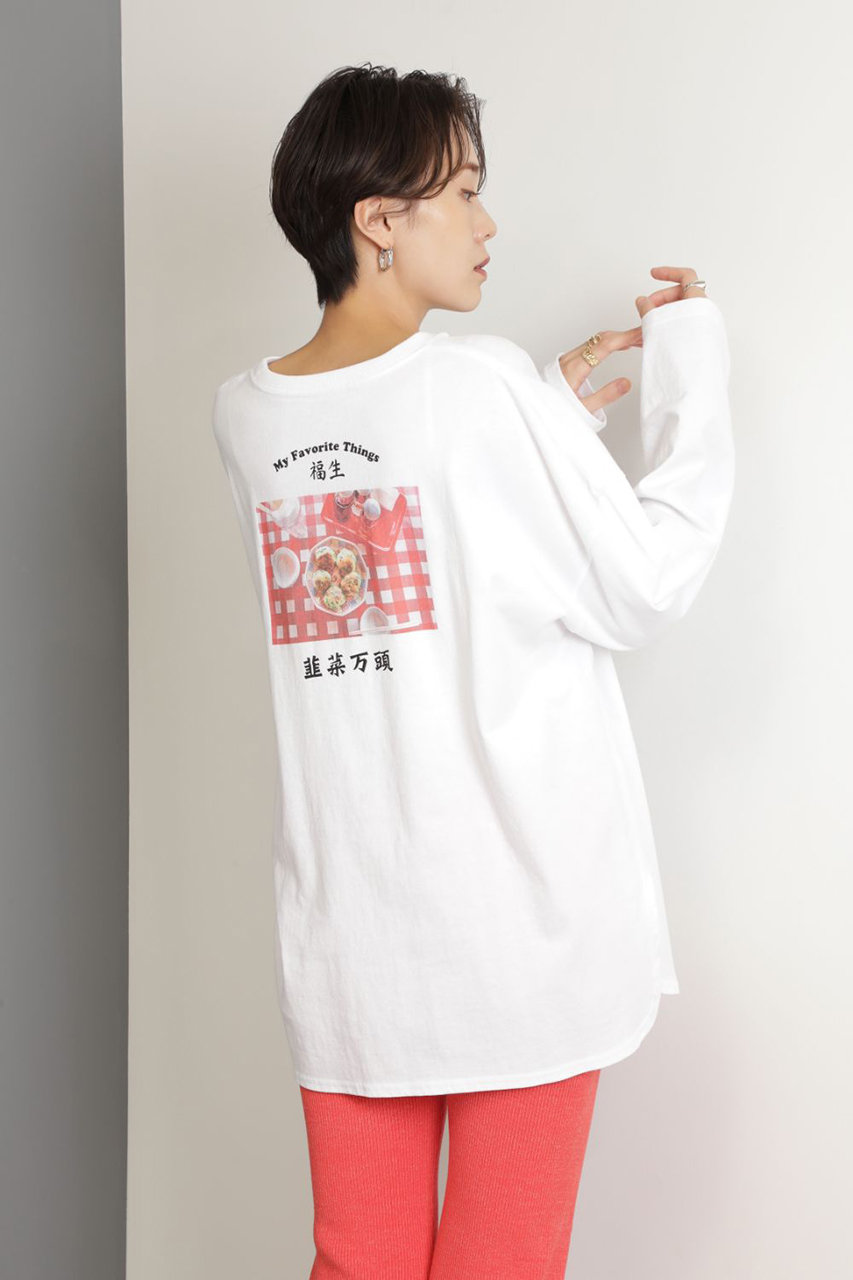 ROSE BUD ローズバッド My Favorite ThingsロングTシャツ ホワイト