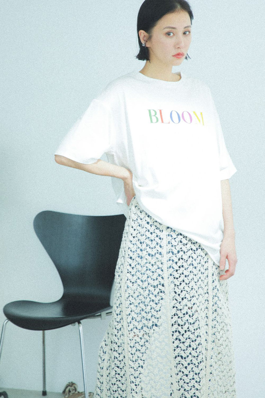 ROSE BUD ローズバッド 【予約販売】カラフルプリントロゴTシャツ ホワイト