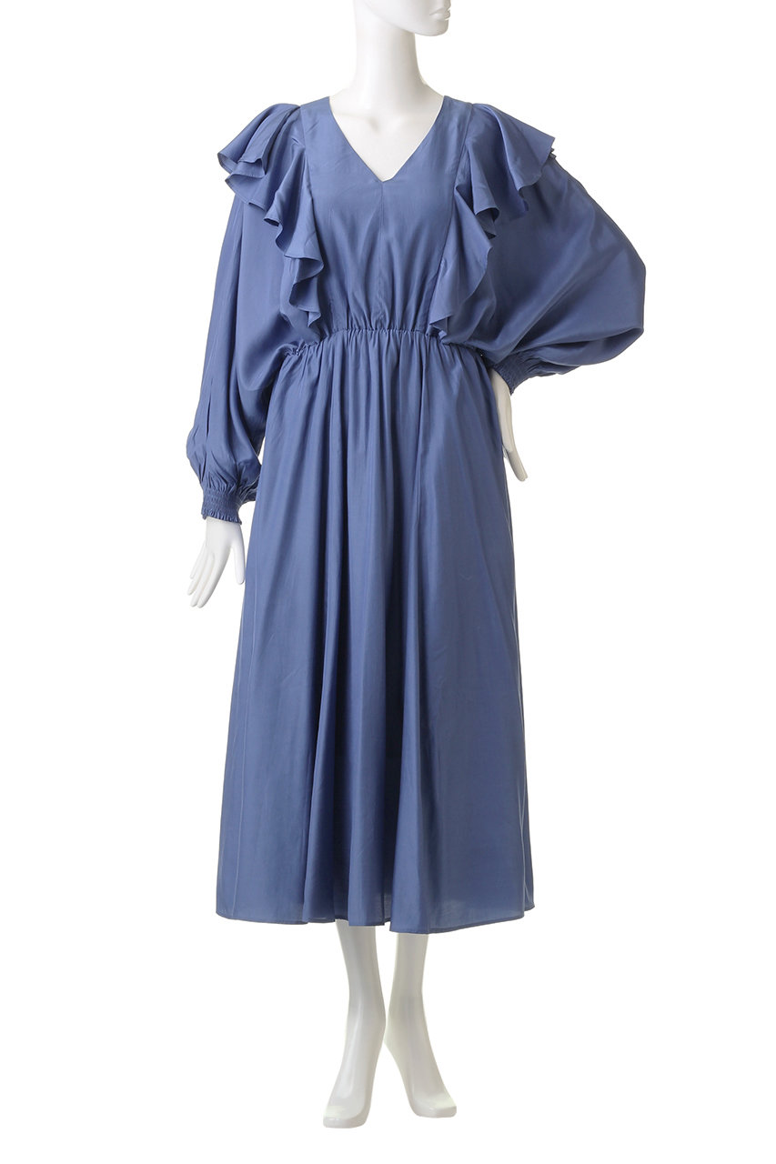 Rose Bud ローズバッド Vネックフリルワンピース ブラック の通販 Elleshop エル ショップ