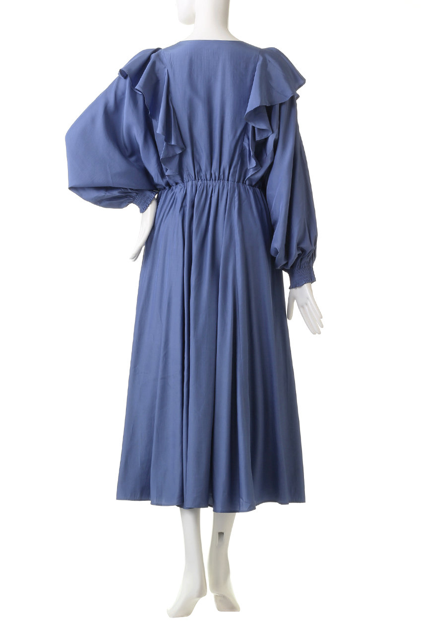 Rose Bud ローズバッド Vネックフリルワンピース ブラック の通販 Elleshop エル ショップ