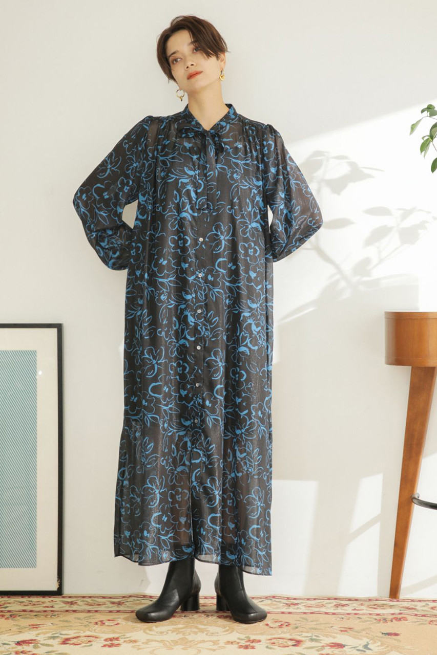 Rose Bud ローズバッド フラワープリントワンピース ブラック の通販 Elleshop エル ショップ