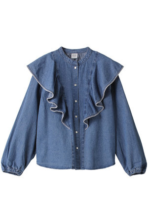 leur logette  POPUP限定　デニム　フリル袖　ブルゾン　サイズ1 leur logette POPUP限定デニムフリル袖ブルゾンサイズ1